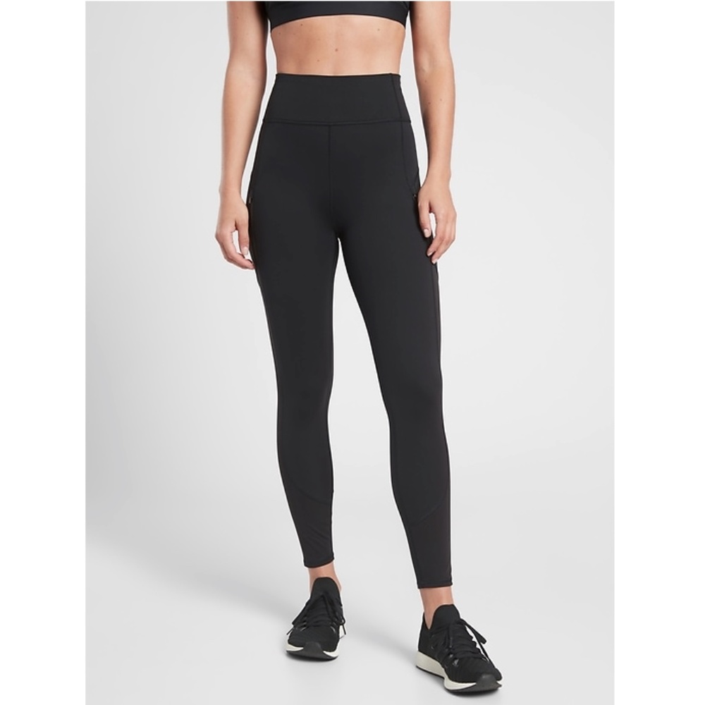 NWT Athleta Rainier Mesh Yoga Tight Solid Black